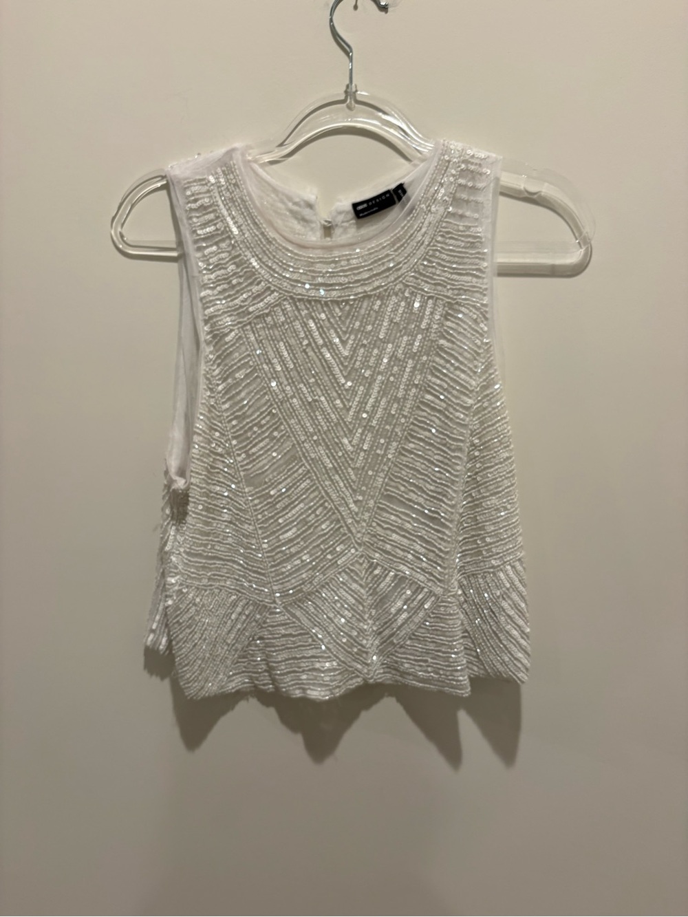 ASOS White Beaded Sleeveless Camisole Top